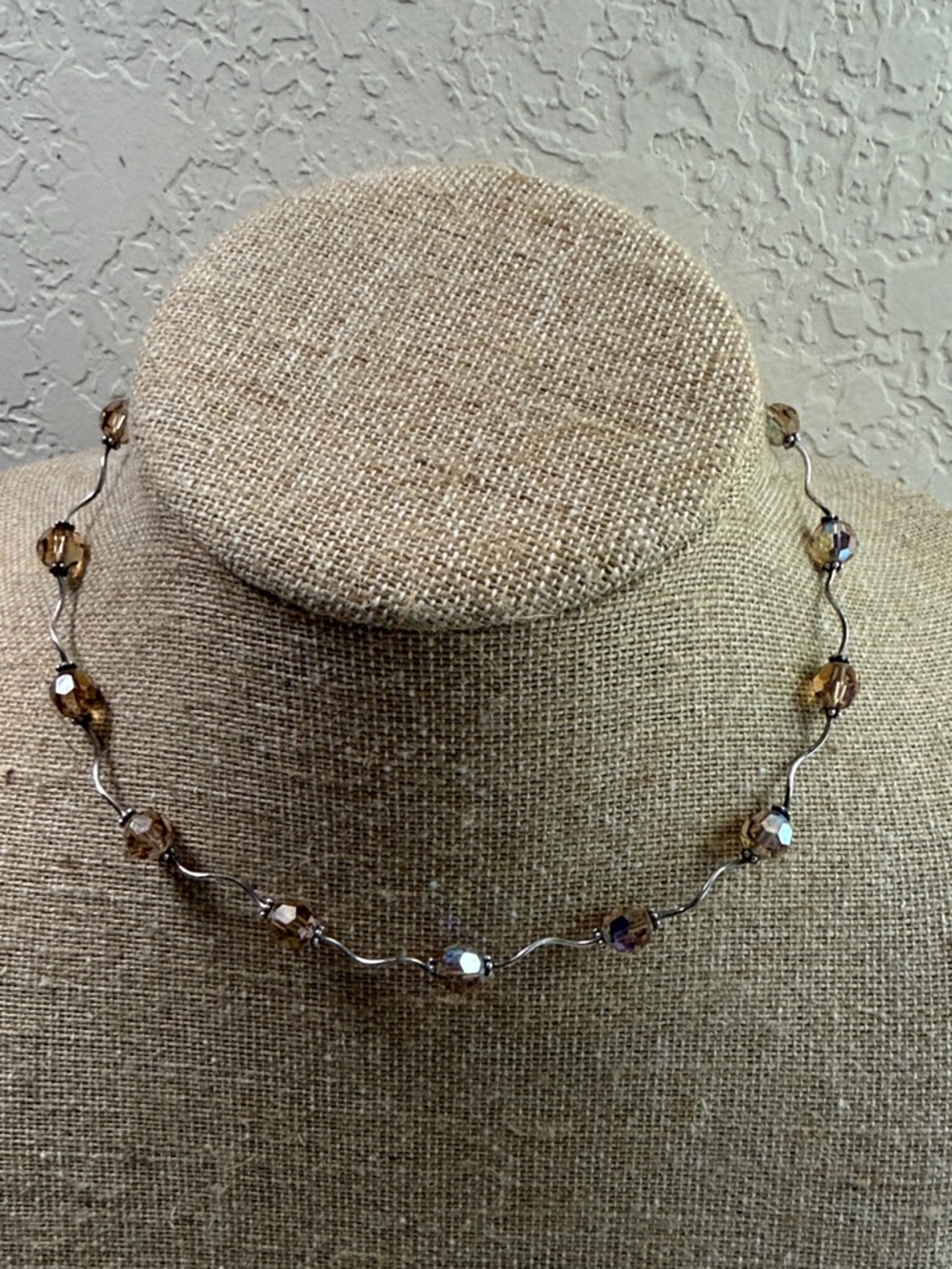 Elegant Brown Crystal Bead Necklace - Women Jewelry sterling 925